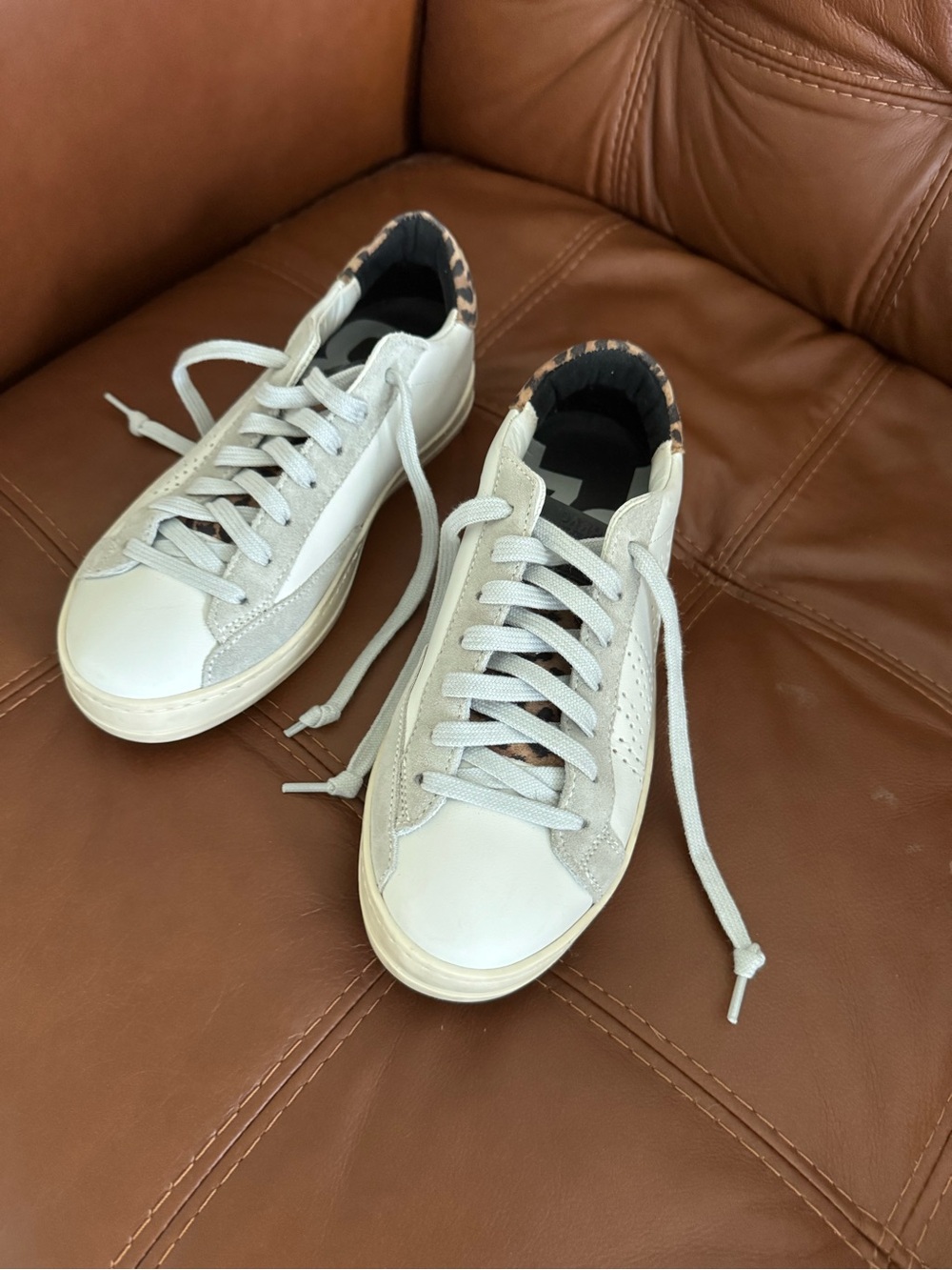 P448 Casual Sneakers with Leopard Accent